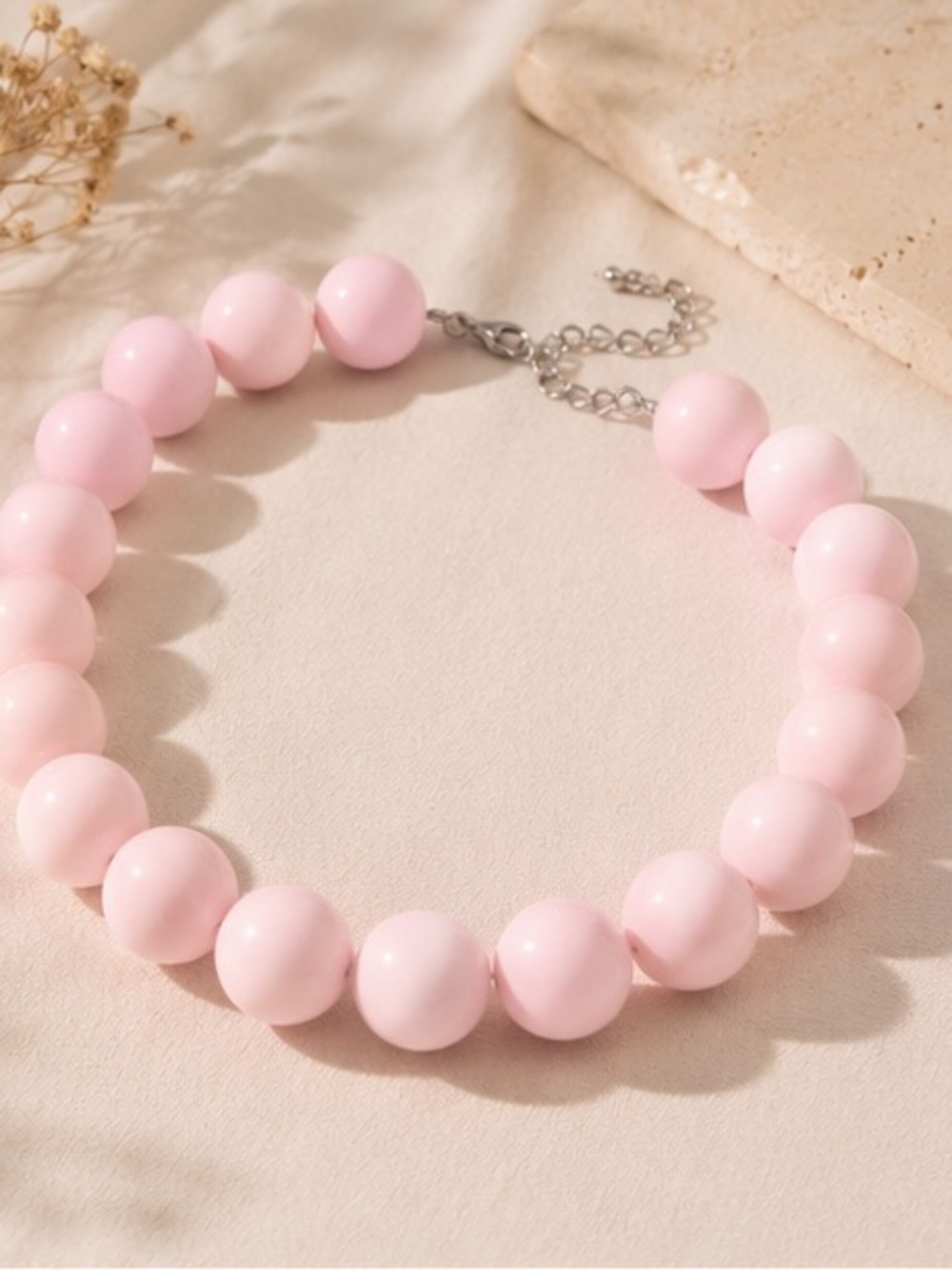 🌸Blush Candy Chunky Bead Statement Necklace | Feminine Boho